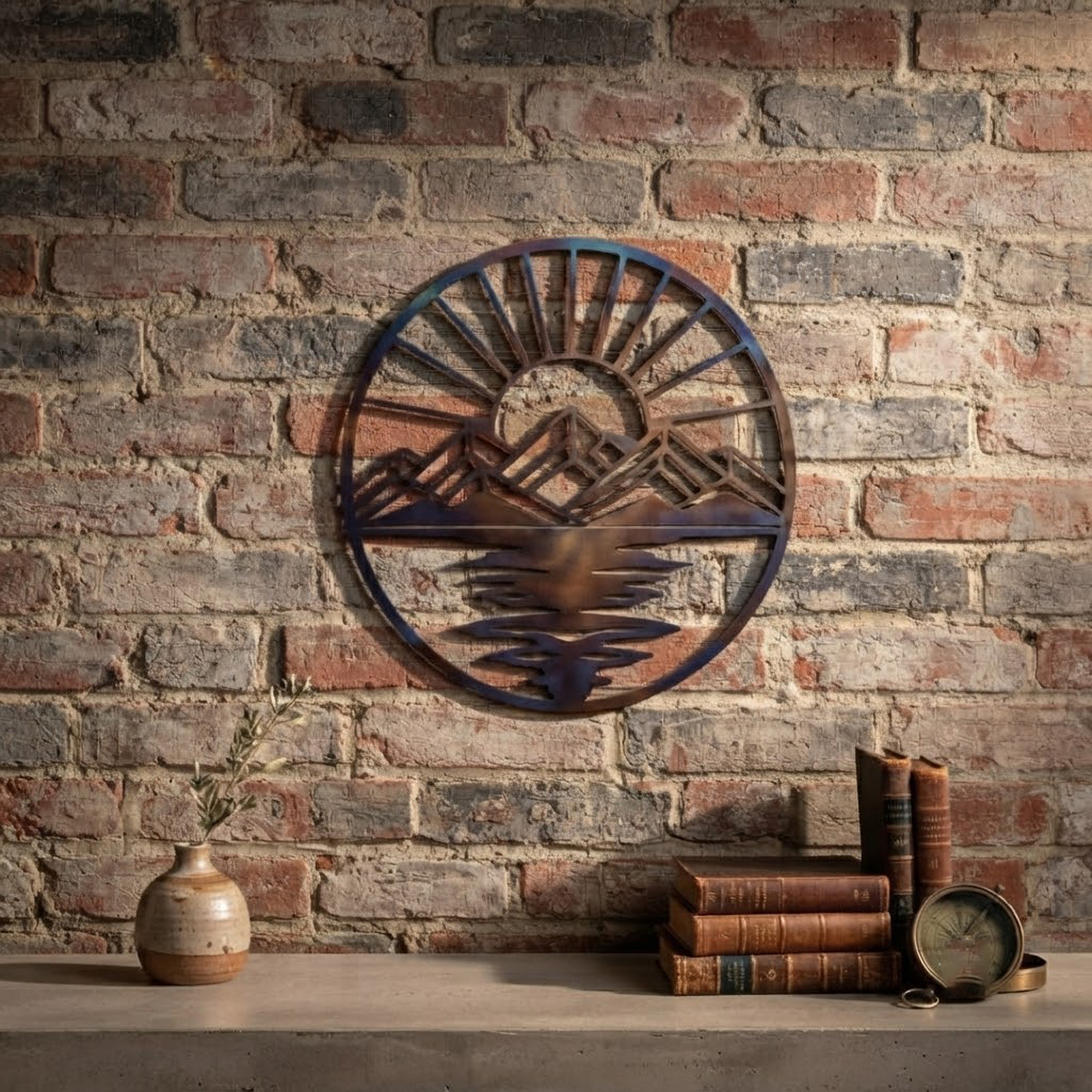 Mountain Lake Metal Wall Art - product view 3