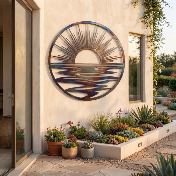Modern Sunrise Metal Wall Art