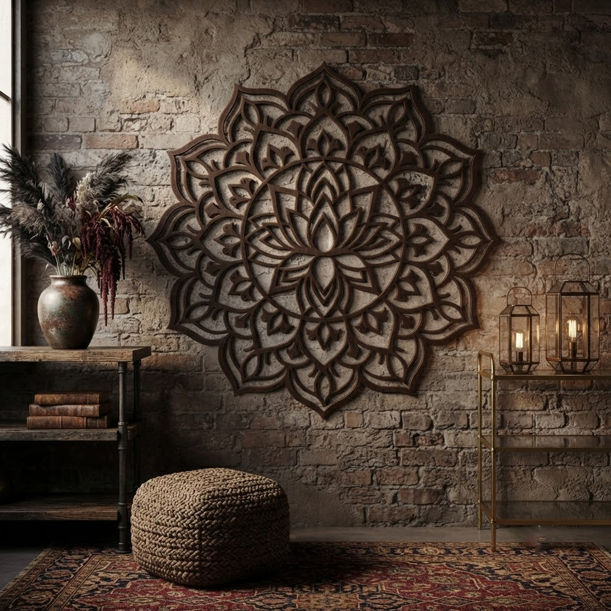 Lotus Mandala Metal Wall Art - product view 3