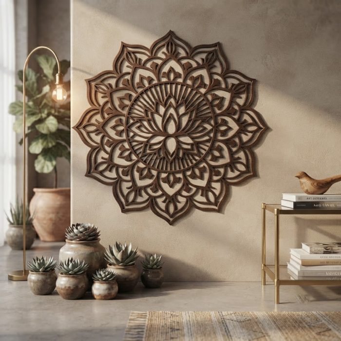 Lotus Mandala Metal Wall Art