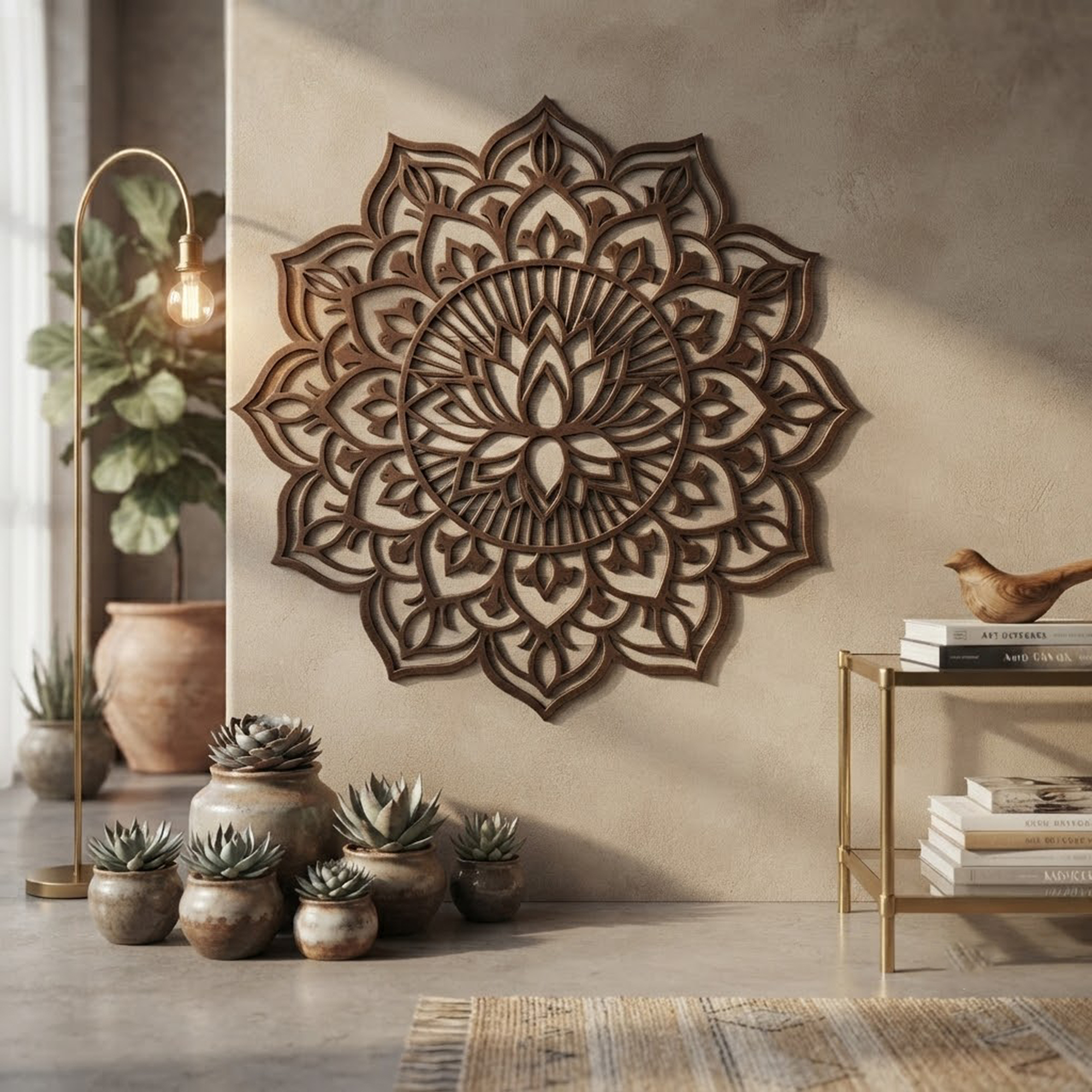 Lotus Mandala Metal Wall Art