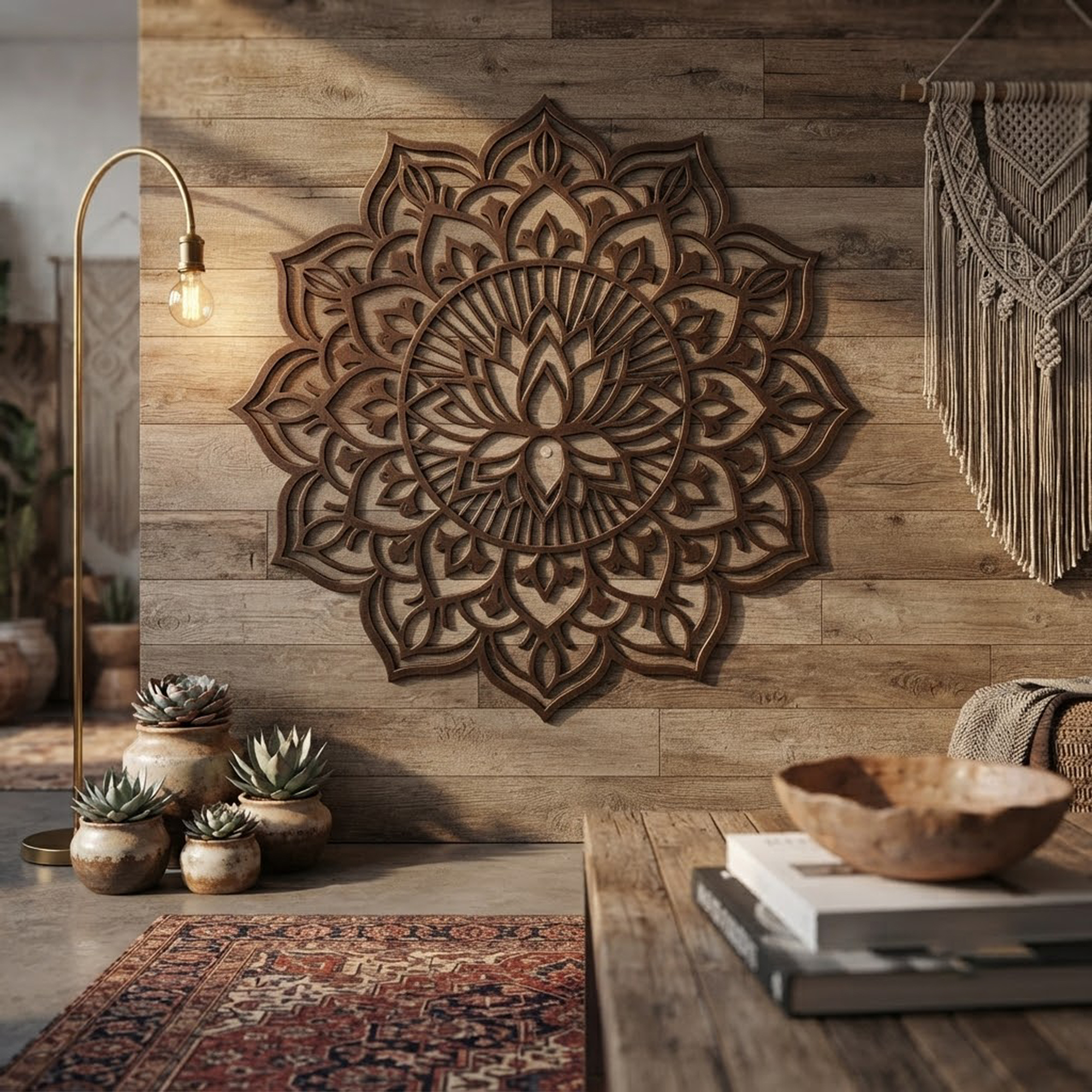 Lotus Mandala Metal Wall Art - product view 3