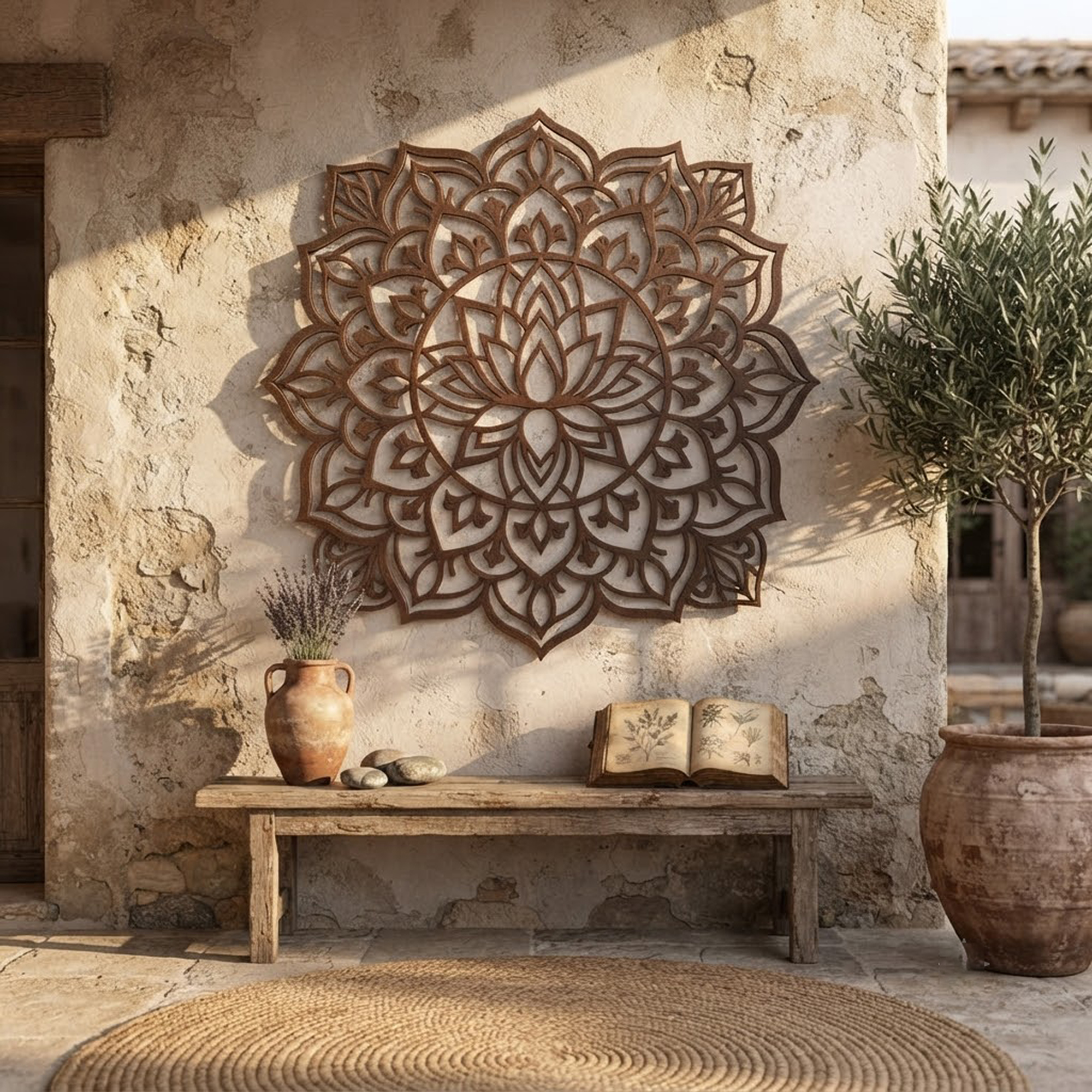 Large Lotus Mandala Metal Wall Art