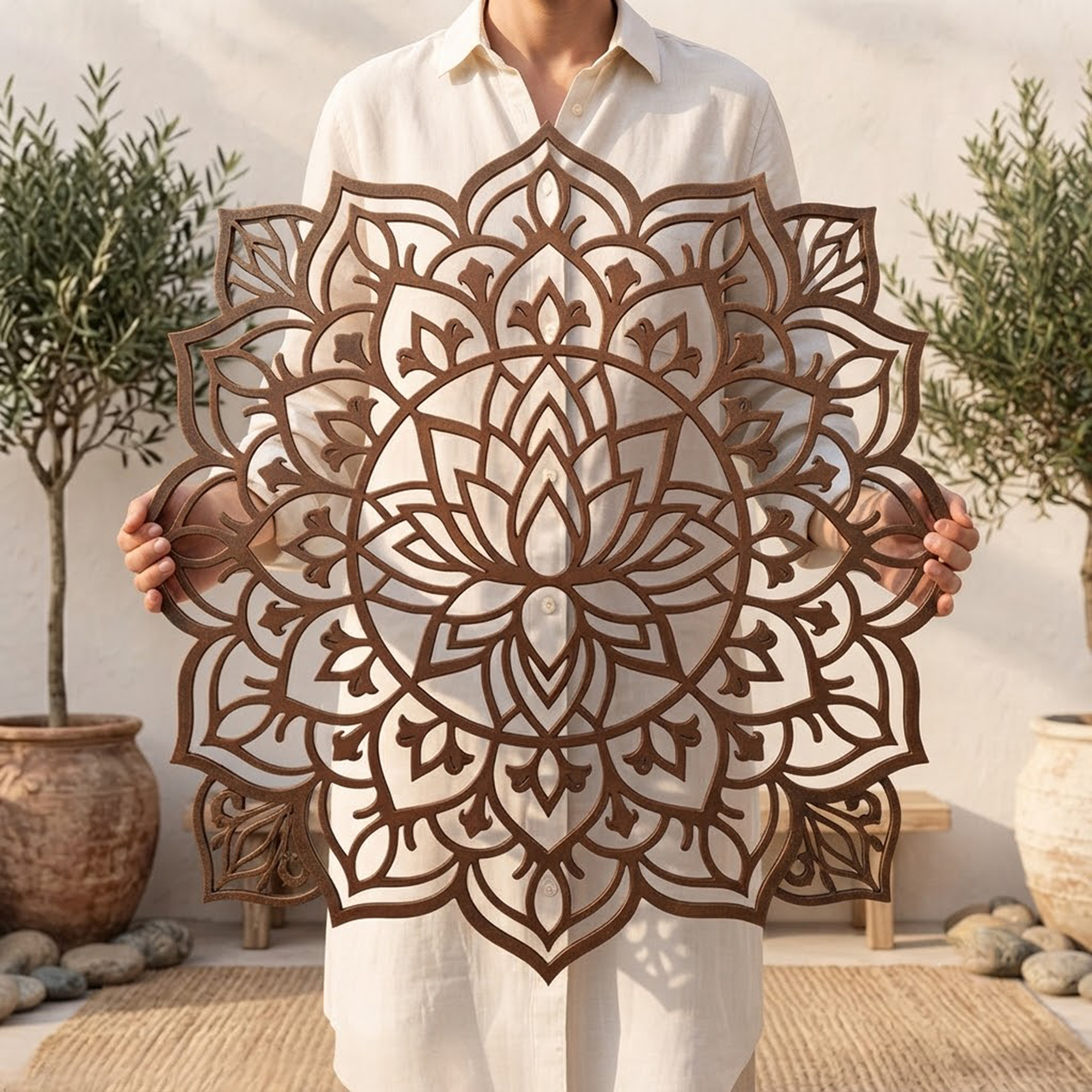 Large Lotus Mandala Metal Wall Art - product view 2