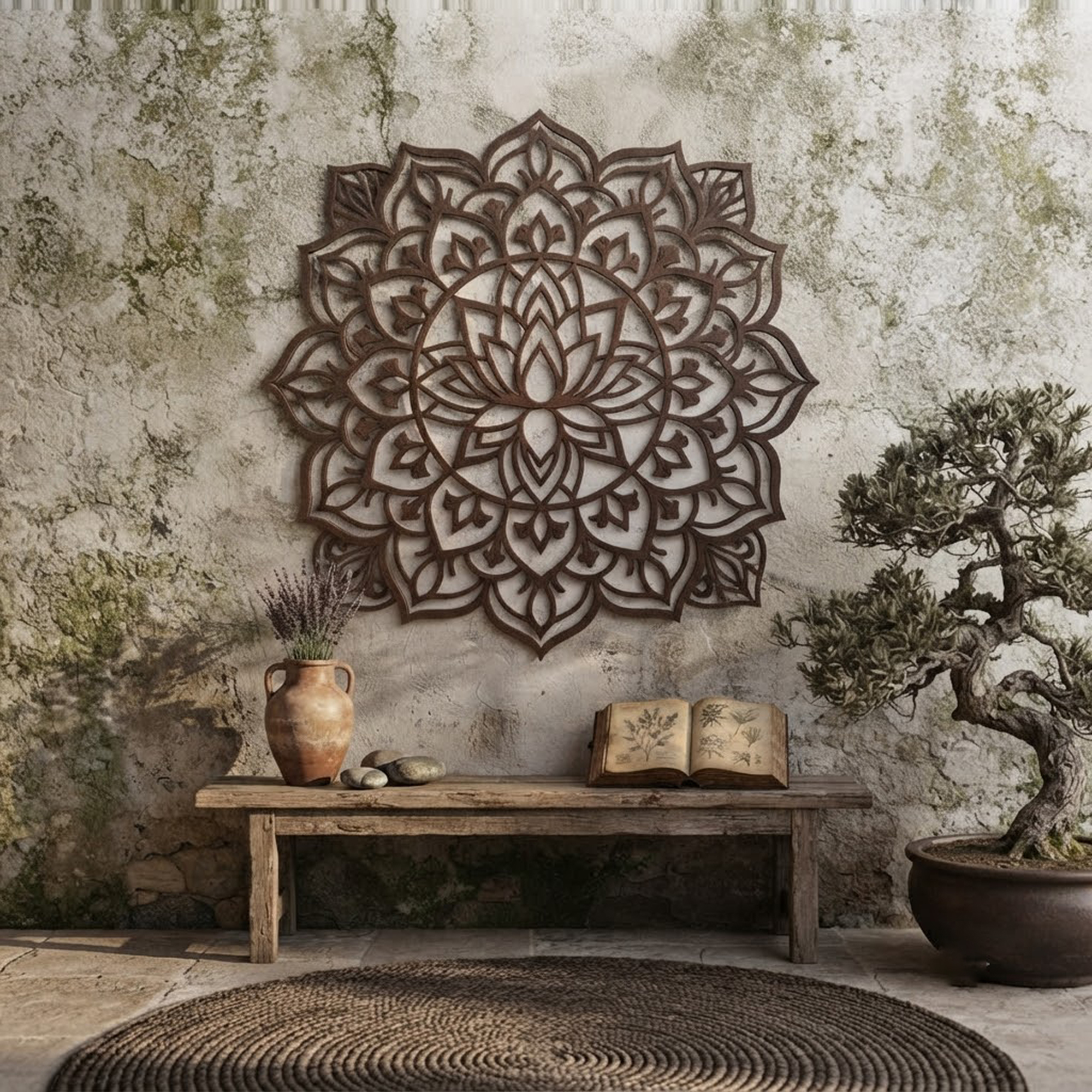 Large Lotus Mandala Metal Wall Art - product view 3