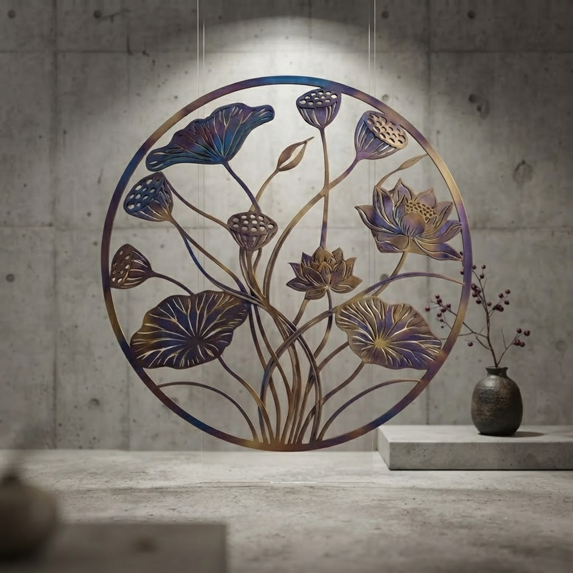 Lotus Flower Metal Wall Art