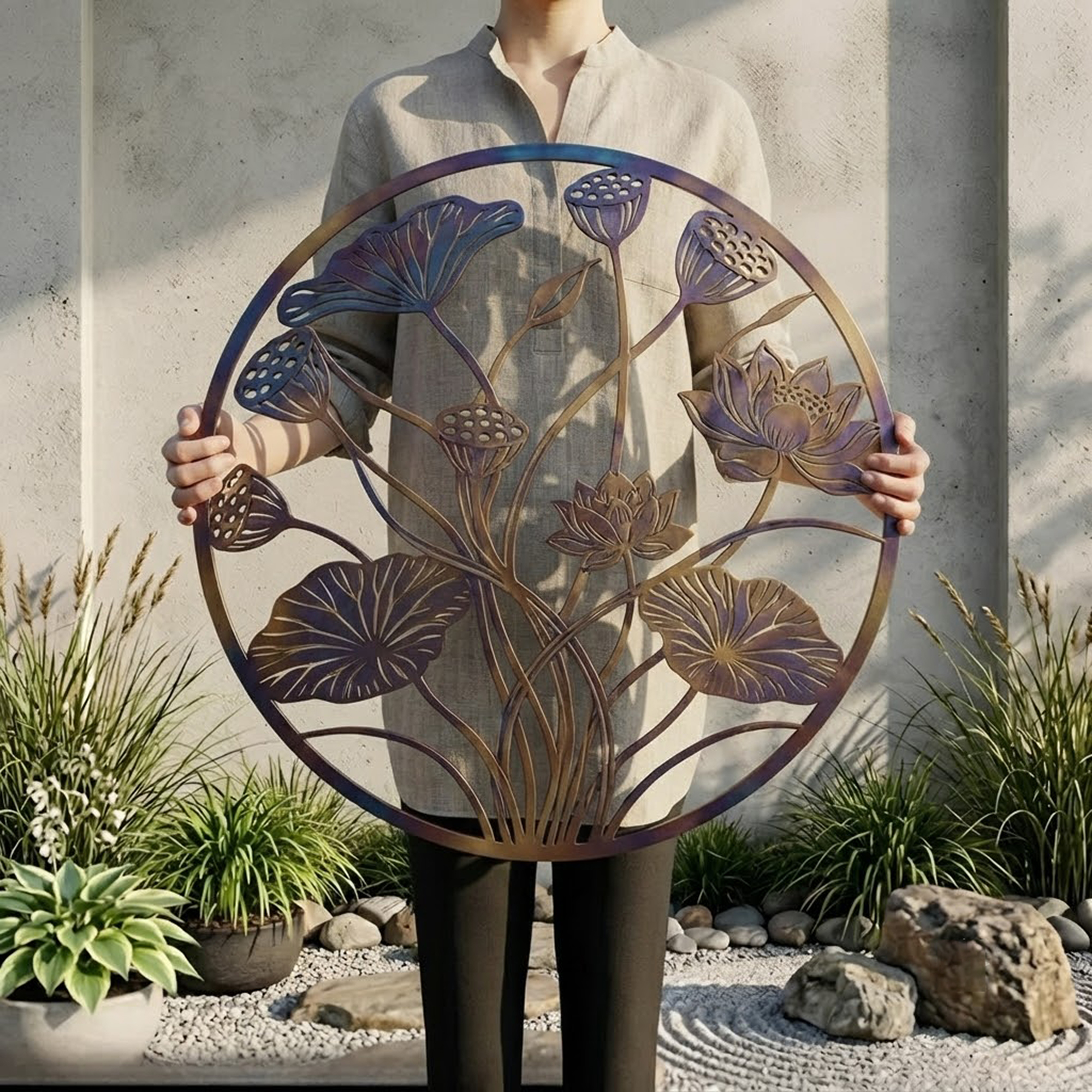 Lotus Flower Metal Wall Art - product view 2