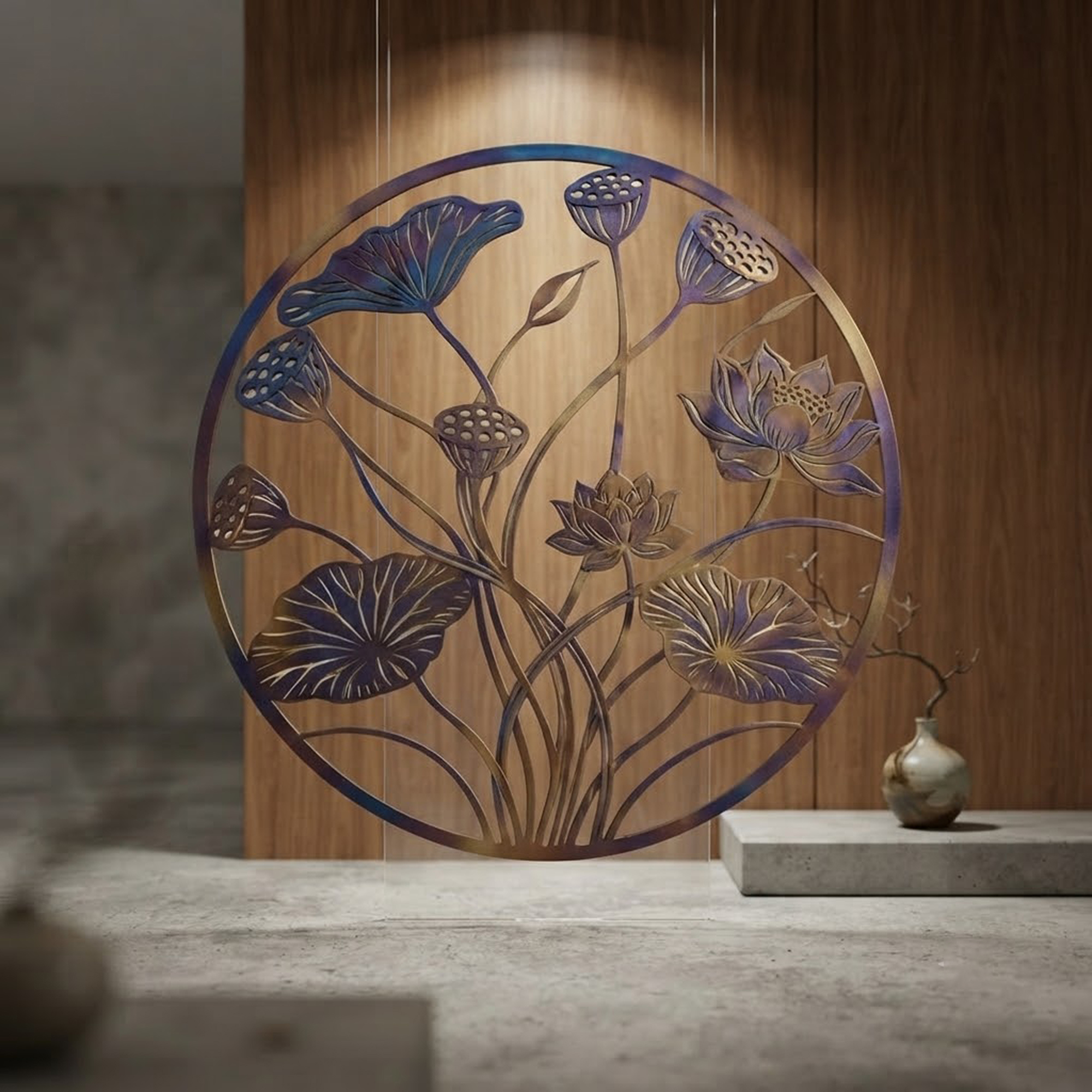 Lotus Flower Metal Wall Art - product view 3