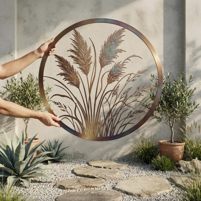 Pampas Grass Metal Wall Art