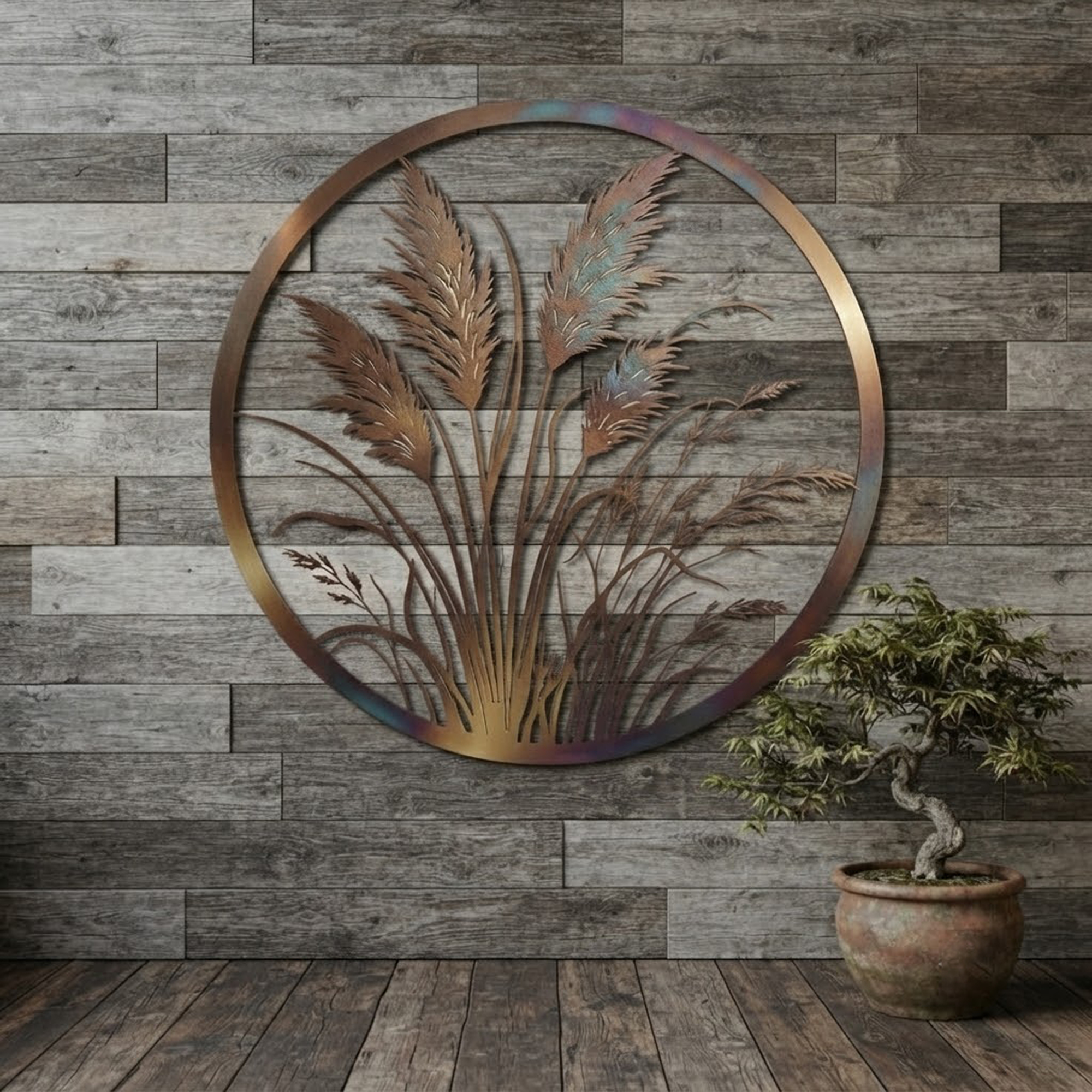 Pampas Grass Metal Wall Art - product view 2