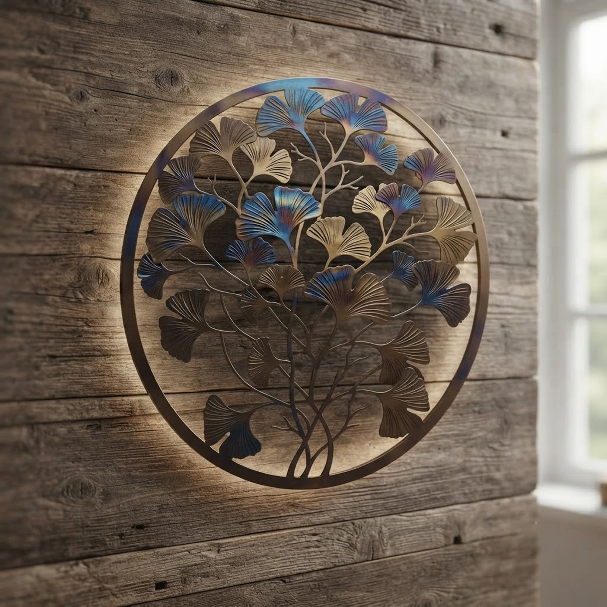 Ginkgo Tree Metal Wall Art - product view 2