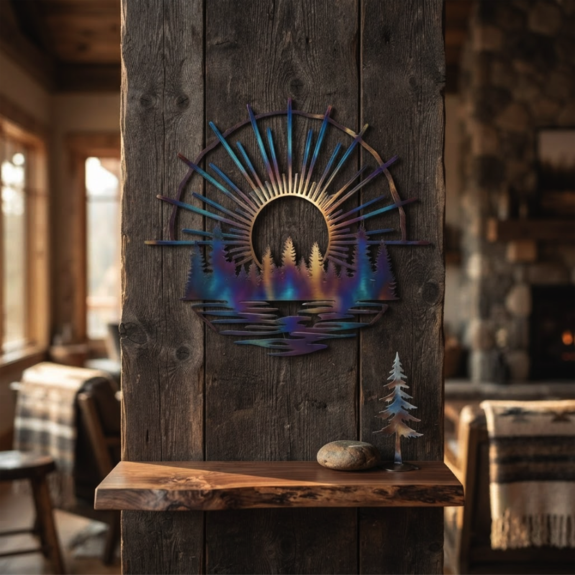 Forest Sunset Metal Wall Art - product view 2