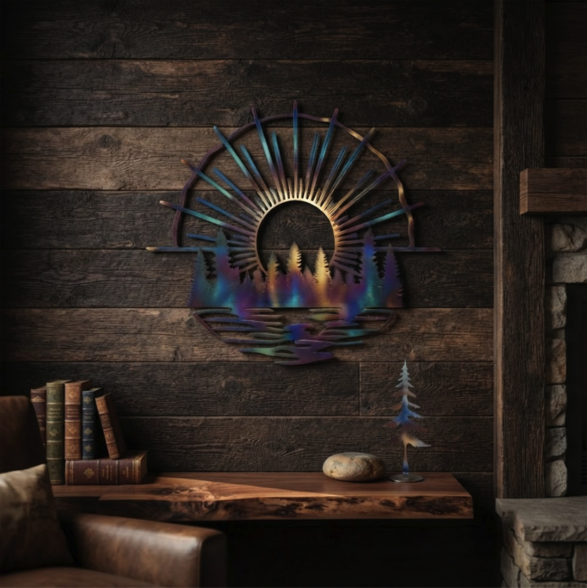 Forest Sunset Metal Wall Art - product view 3