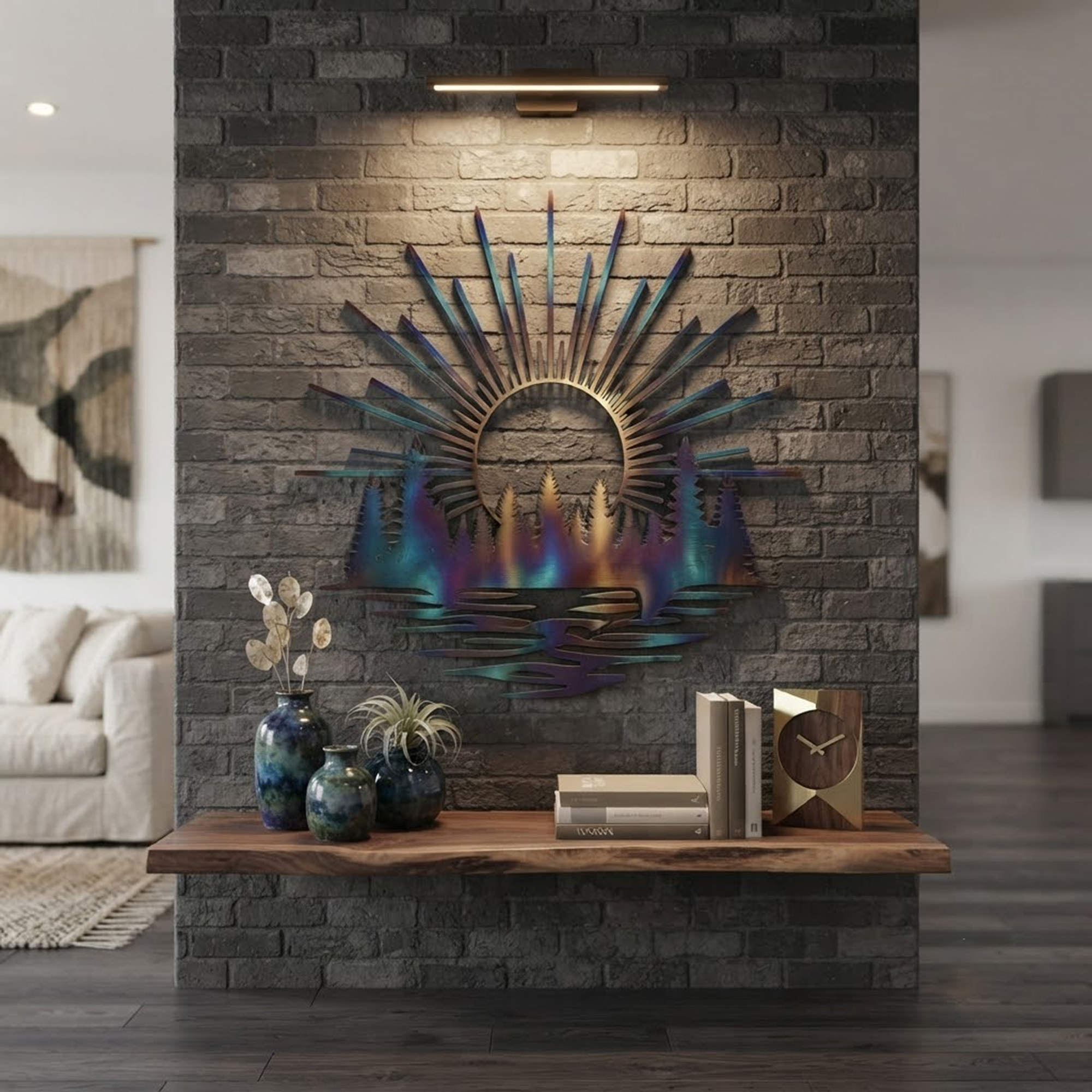 Mountain Sunset Metal Wall Art - product view 2