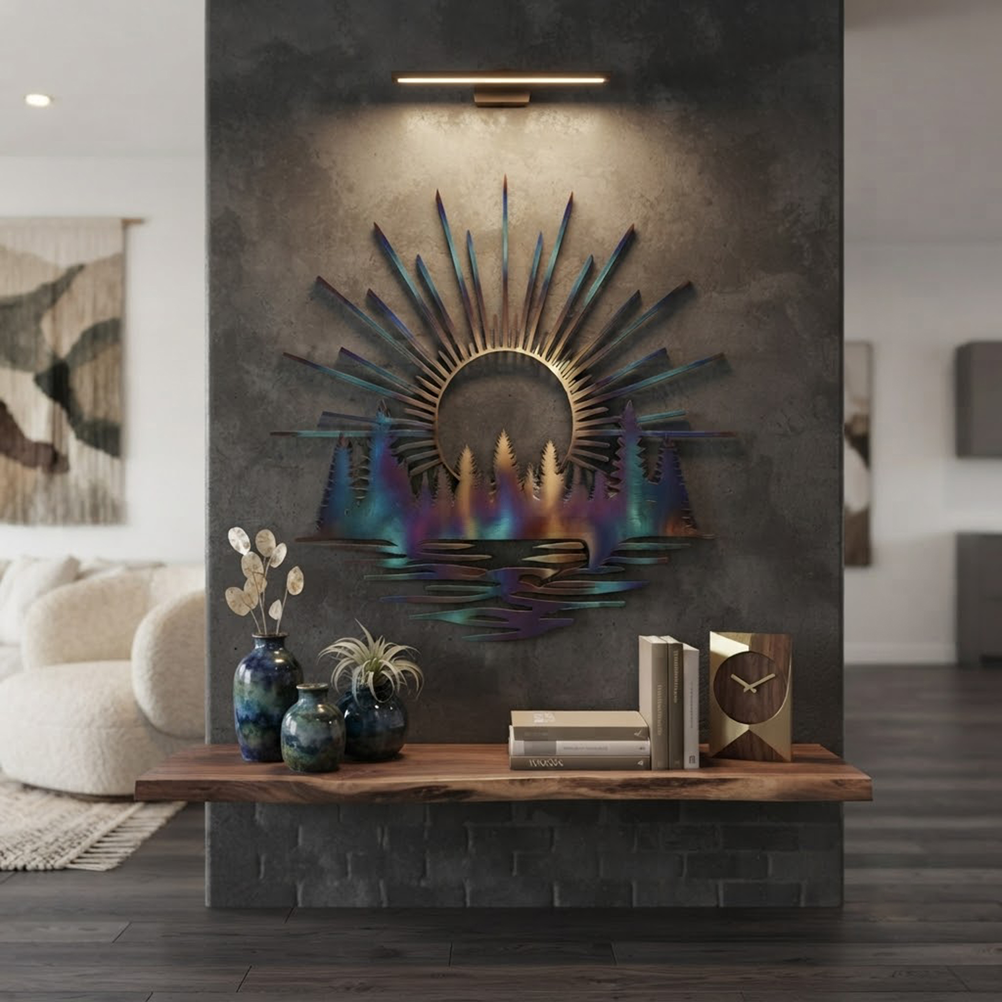 Mountain Sunset Metal Wall Art - product view 3