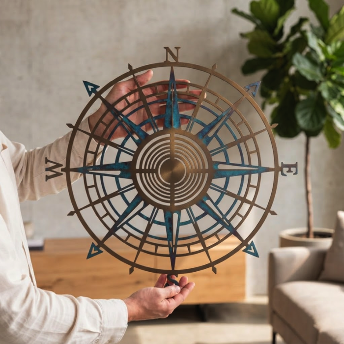 Compass Rose Metal Wall Art