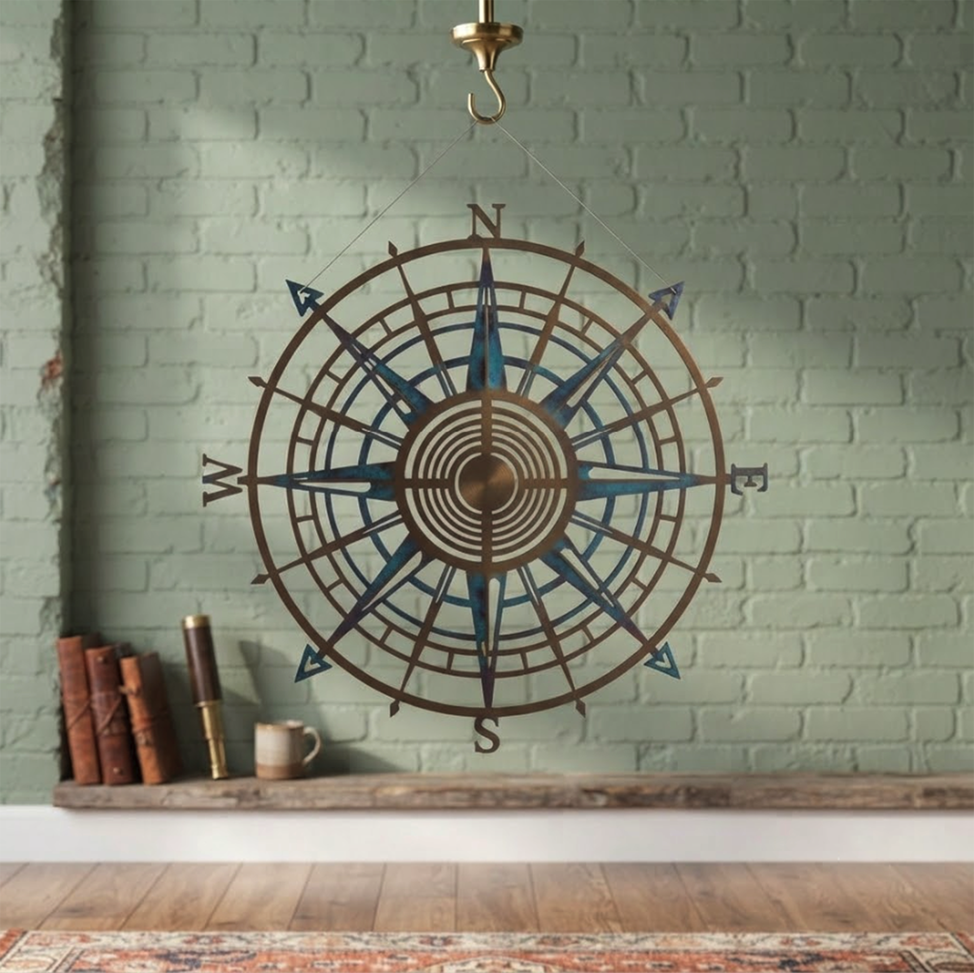 Compass Rose Metal Wall Art - product view 2
