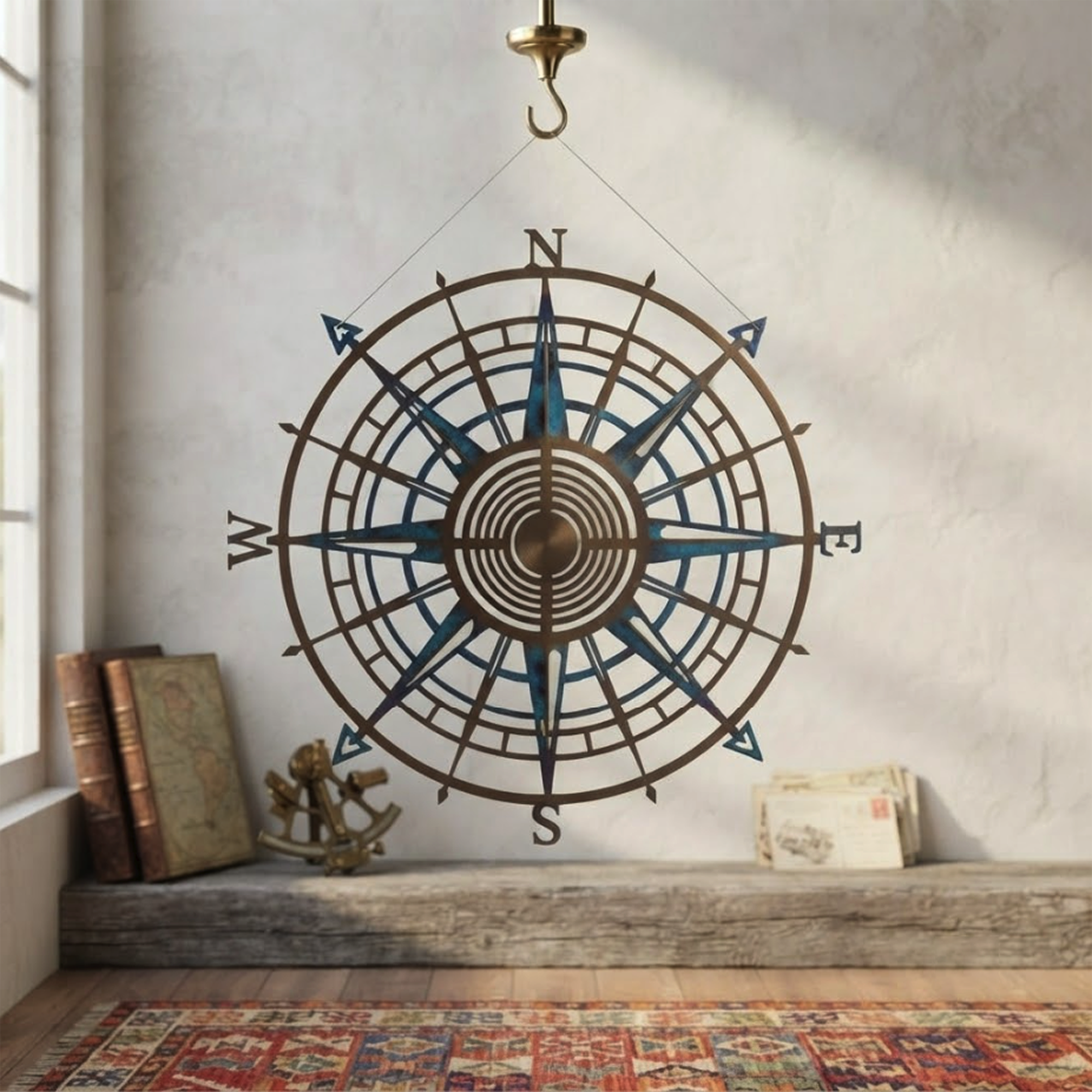 Compass Rose Metal Wall Art - product view 3