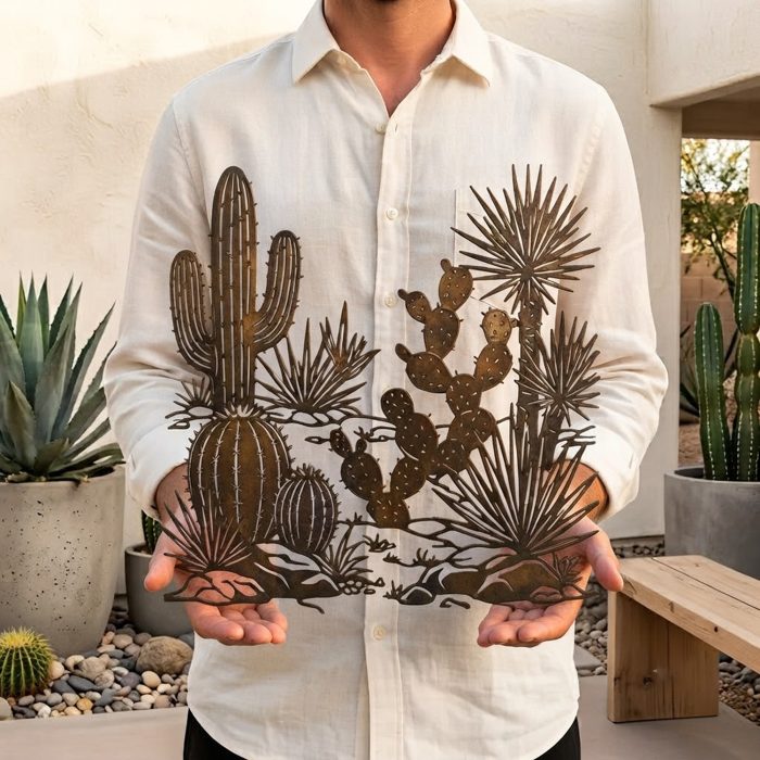 Southwest Cactus Metal Wall Art