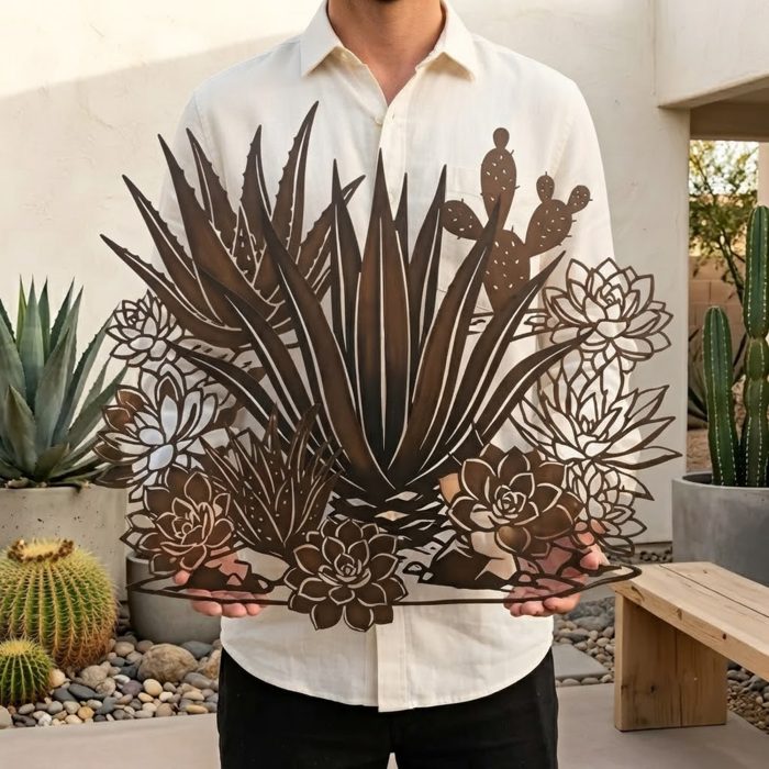 Southwest Desert Succulent Metal Wall Art