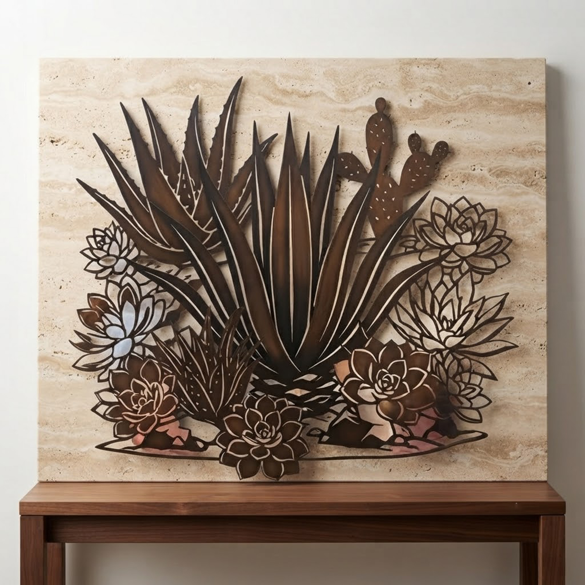 Southwest Desert Succulent Metal Wall Art - product view 2