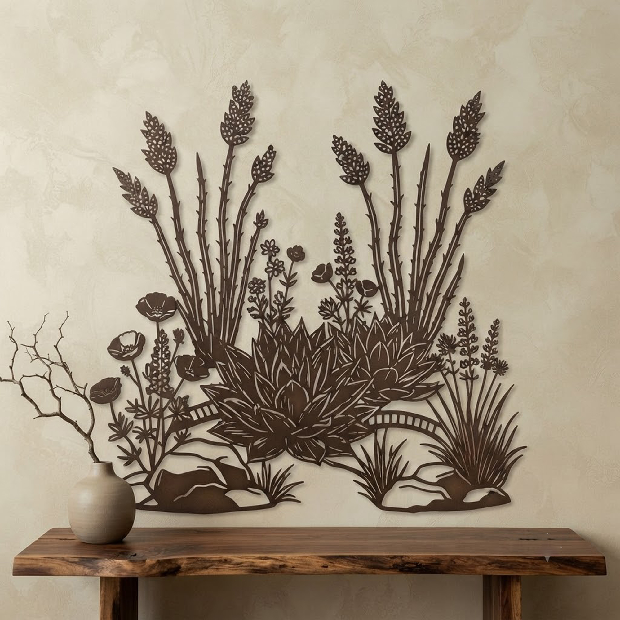 Southwest Desert Botanical Metal Wall Art - product view 2