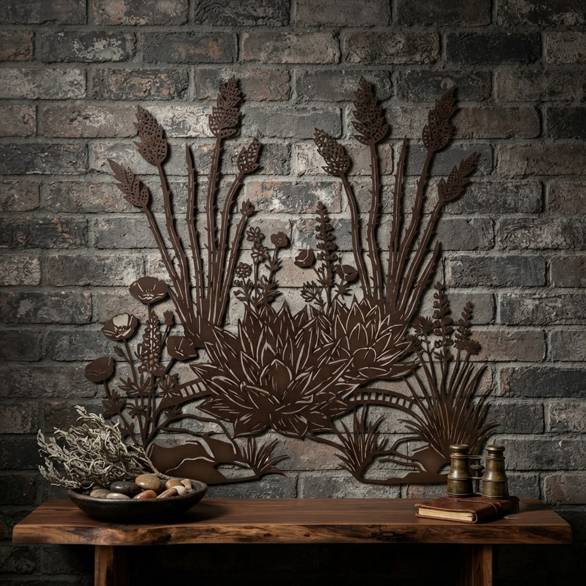 Southwest Desert Botanical Metal Wall Art - product view 3