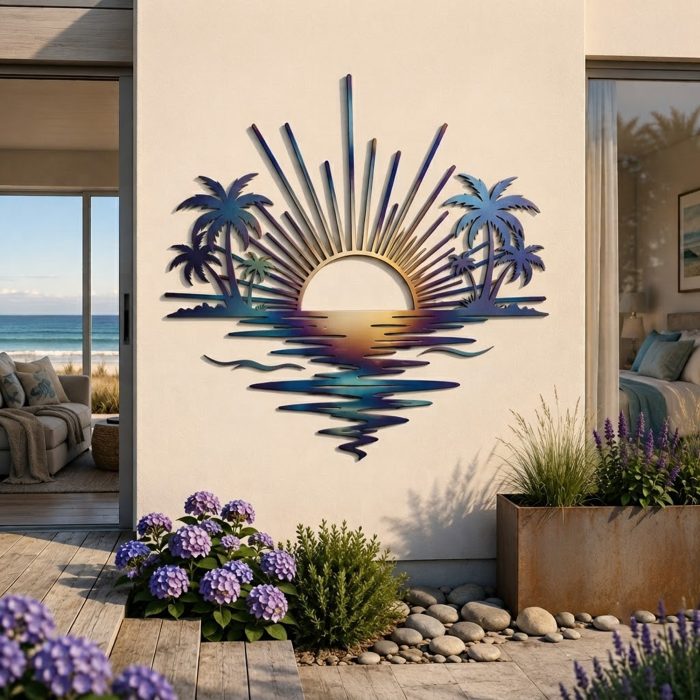 Tropical Sunset Metal Wall Art