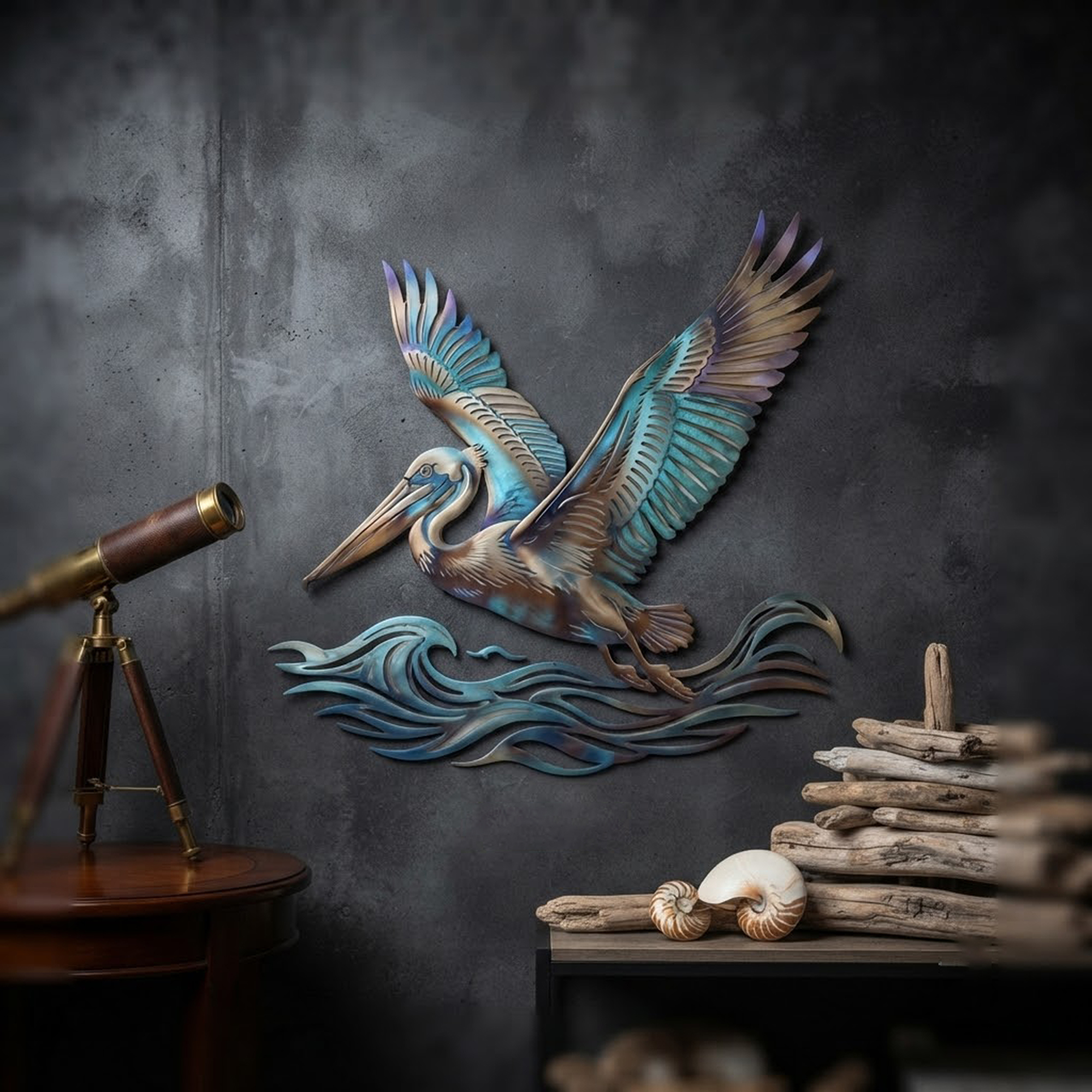 Pelican Metal Wall Art - product view 3