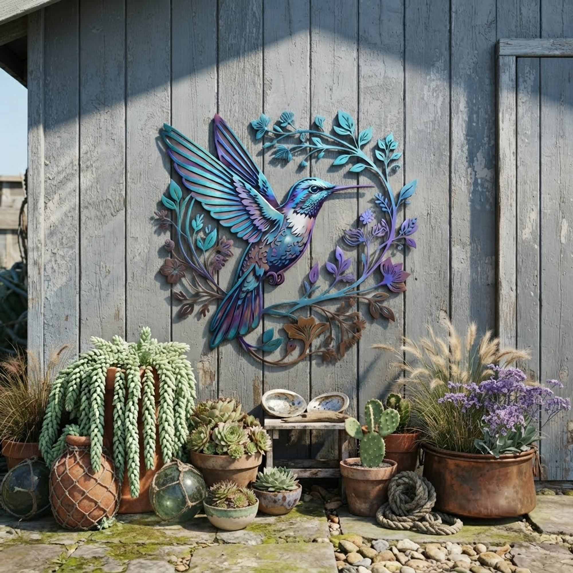 Hummingbird Metal Wall Art - product view 3