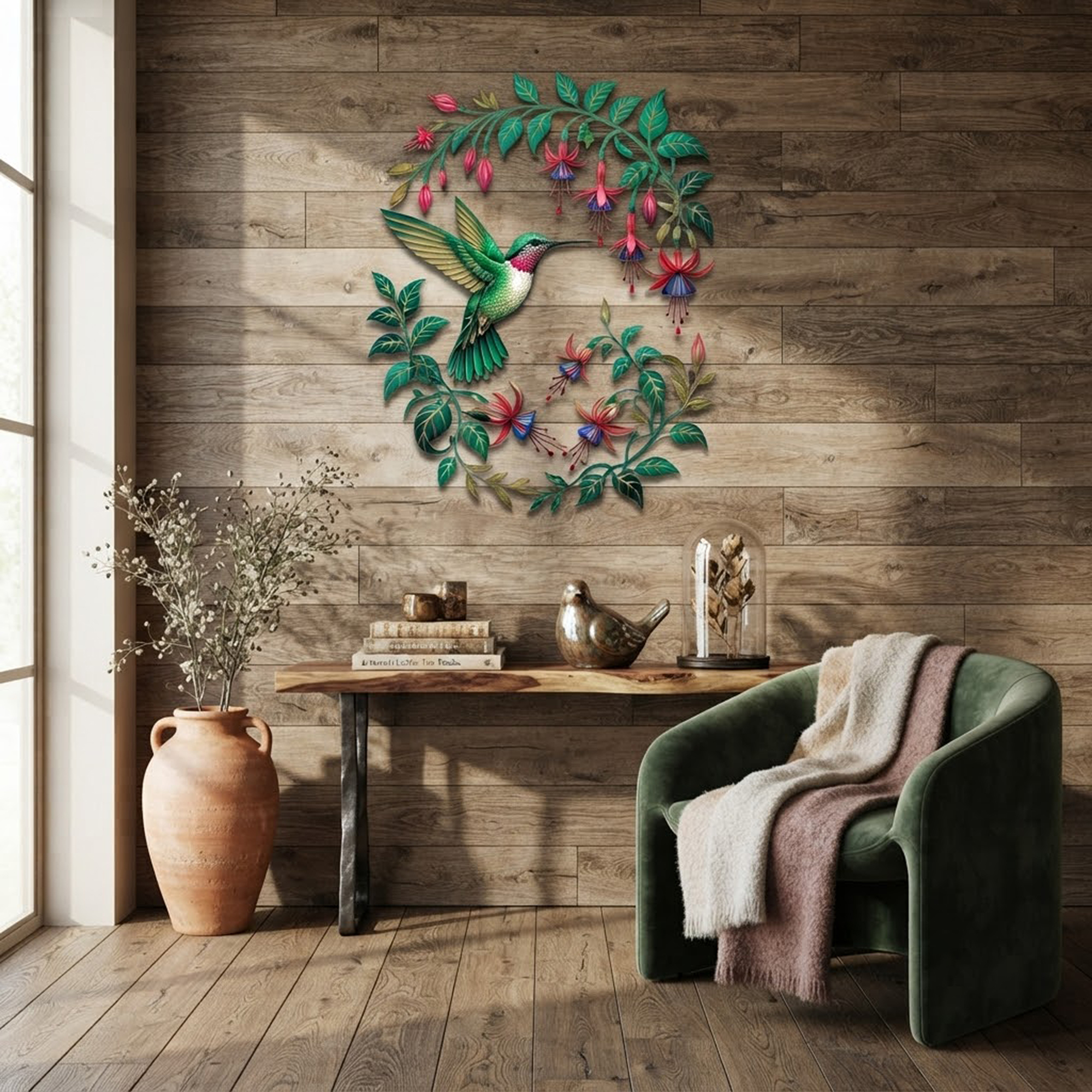 Hummingbird Metal Wall Art - product view 2