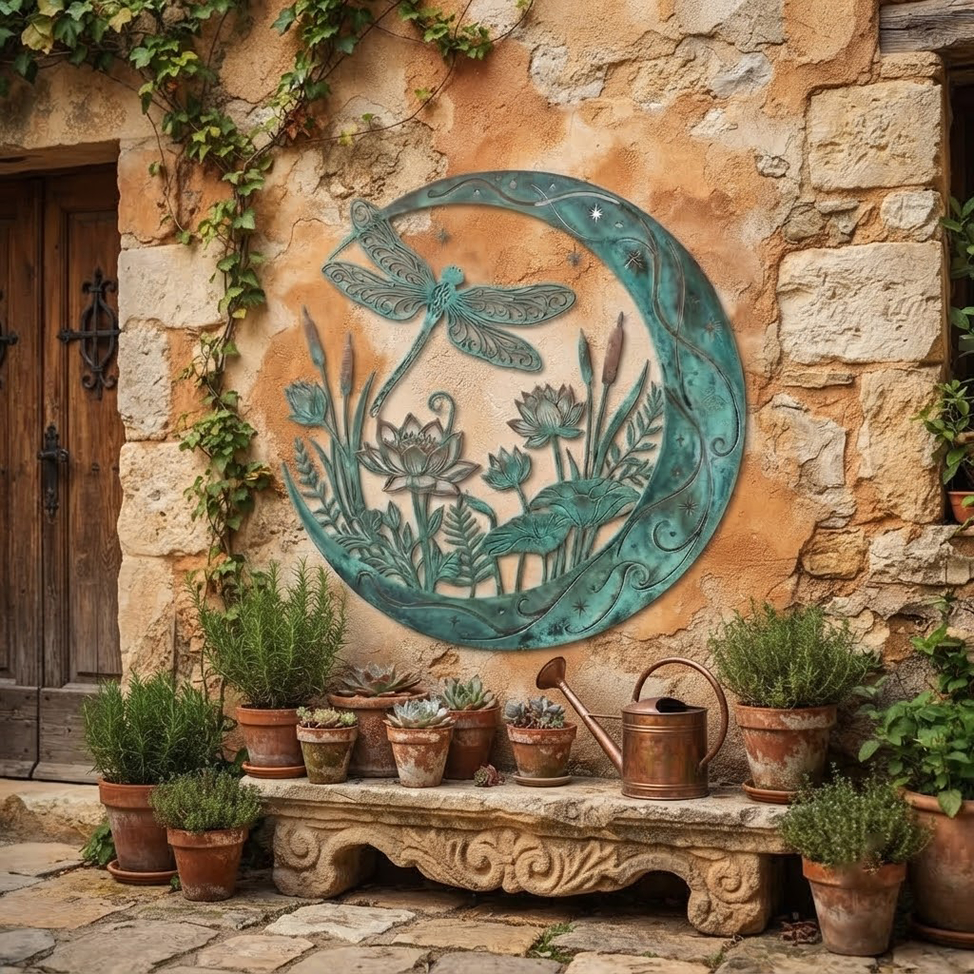 Dragonfly Moon Metal Wall Art - product view 3