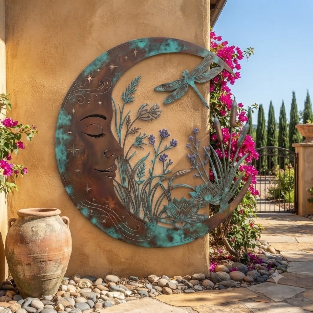 Dragonfly Moon Metal Wall Art - product view 2