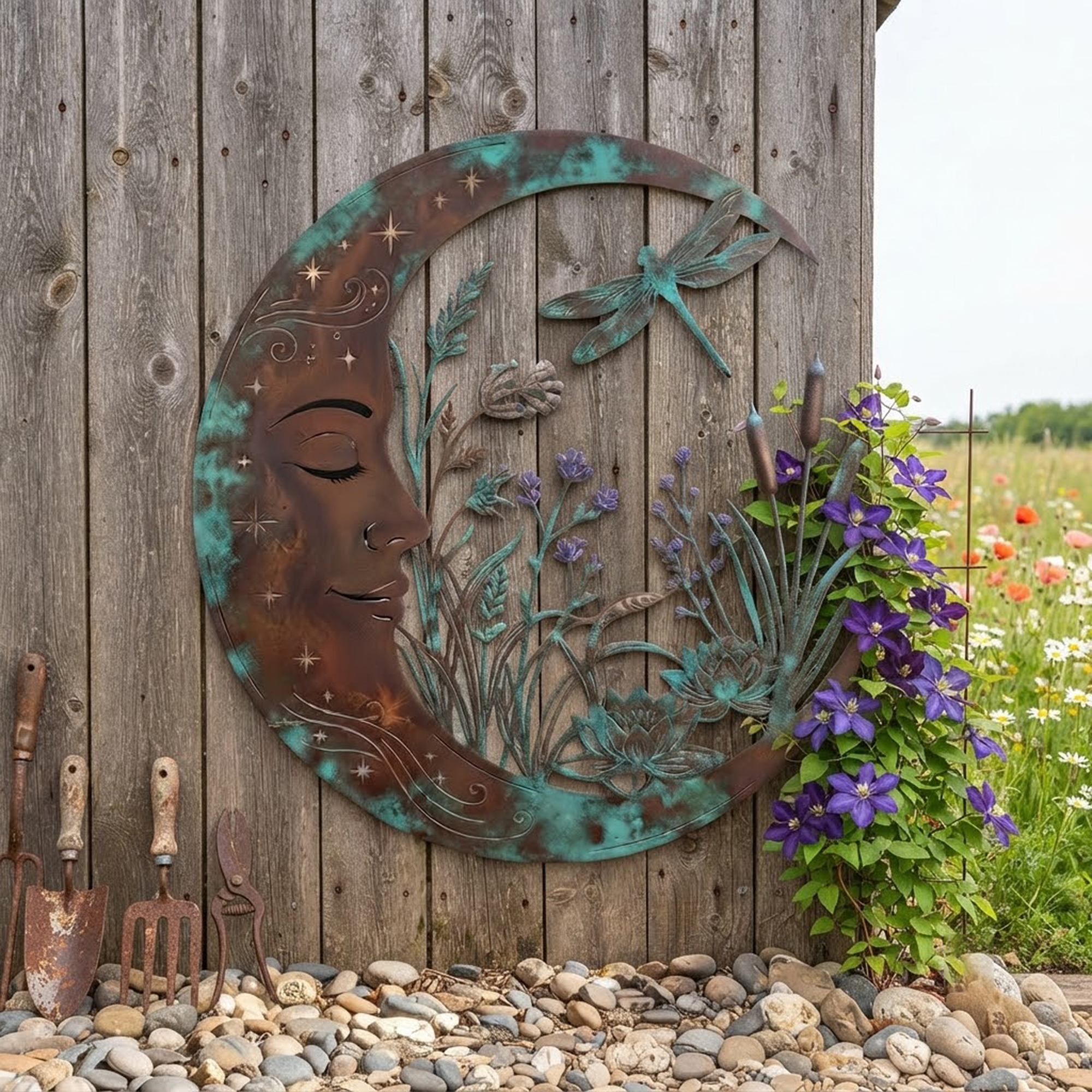 Dragonfly Moon Metal Wall Art - product view 3