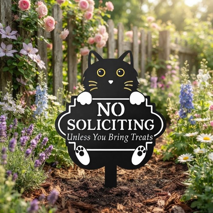 Funny Golden Retriever No Soliciting Sign