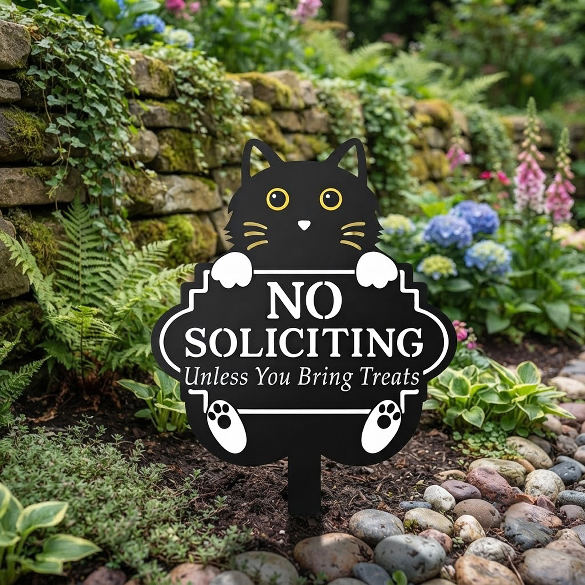 Funny Golden Retriever No Soliciting Sign - product view 3