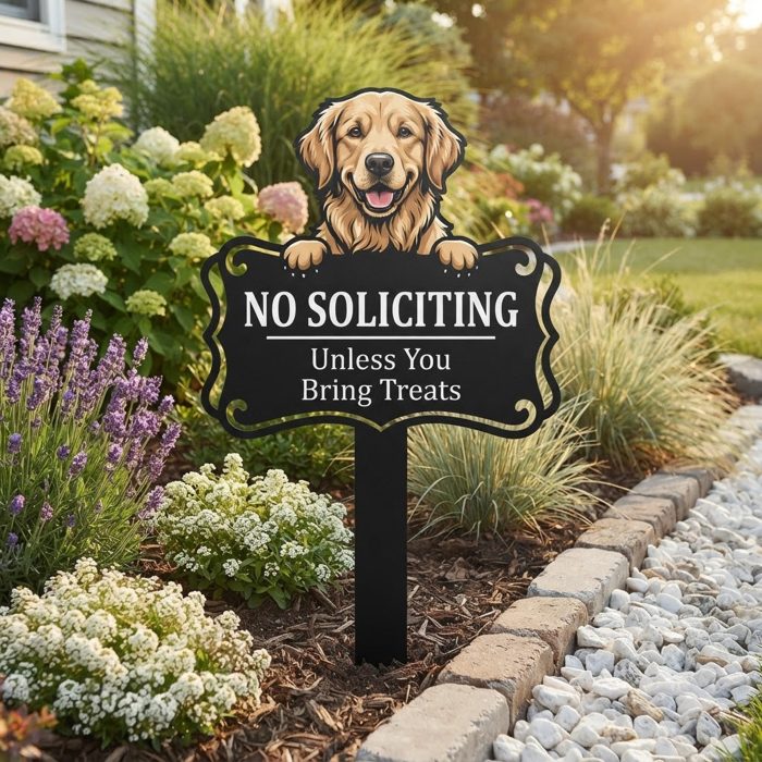 No Soliciting Dog Sign