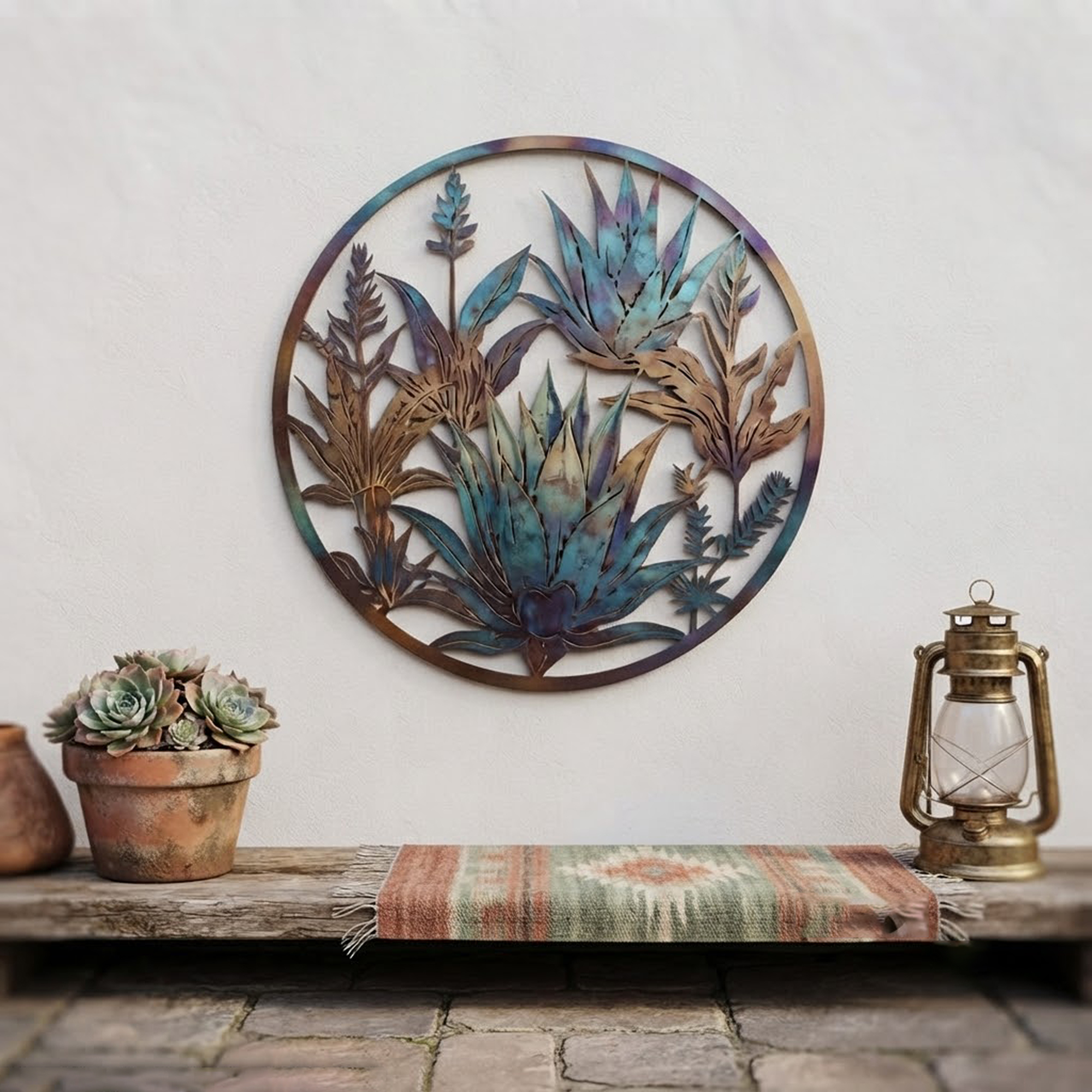 Desert Agave Metal Wall Art - product view 2