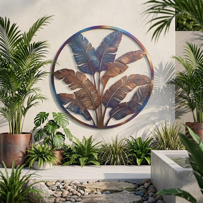 Tropical Banana Leaf Metal Wall Art