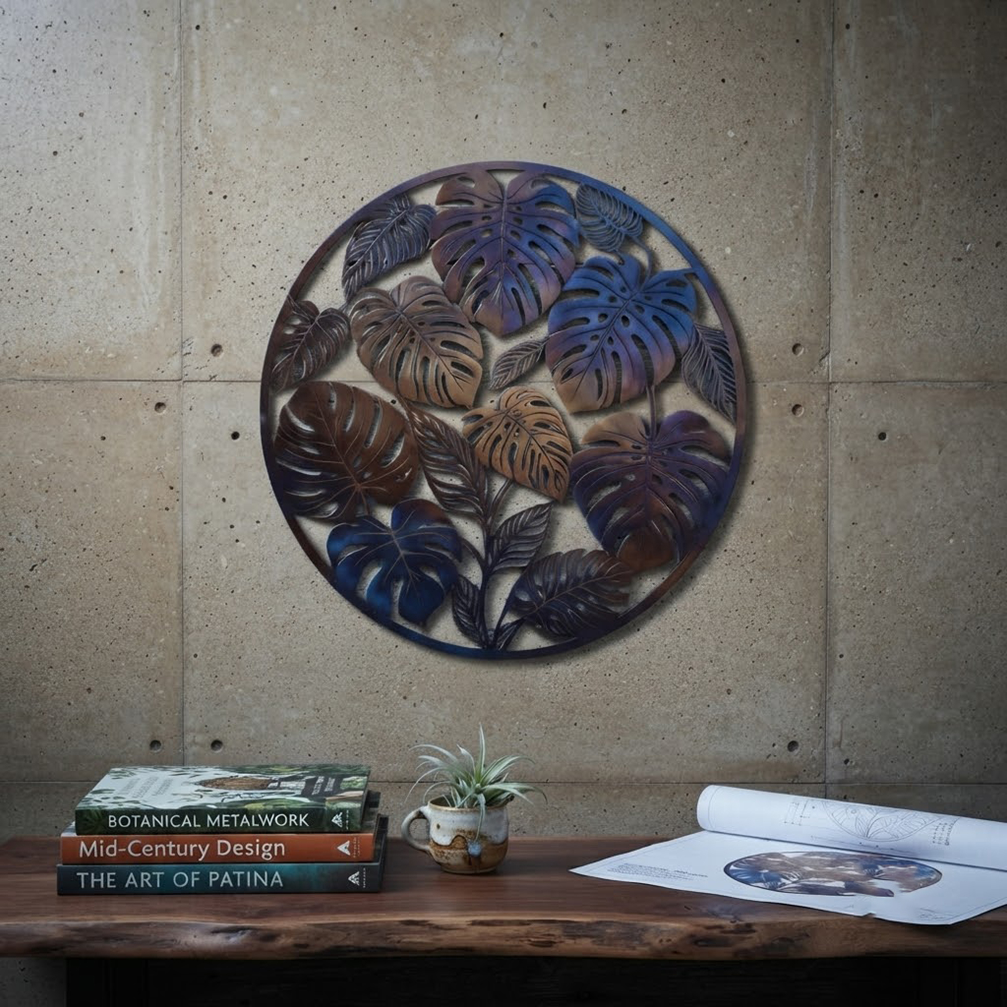 Monstera Metal Wall Art - product view 2