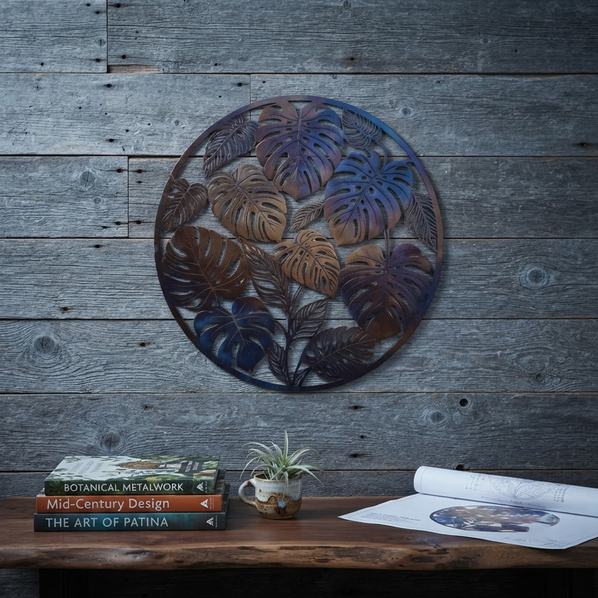 Monstera Metal Wall Art - product view 3