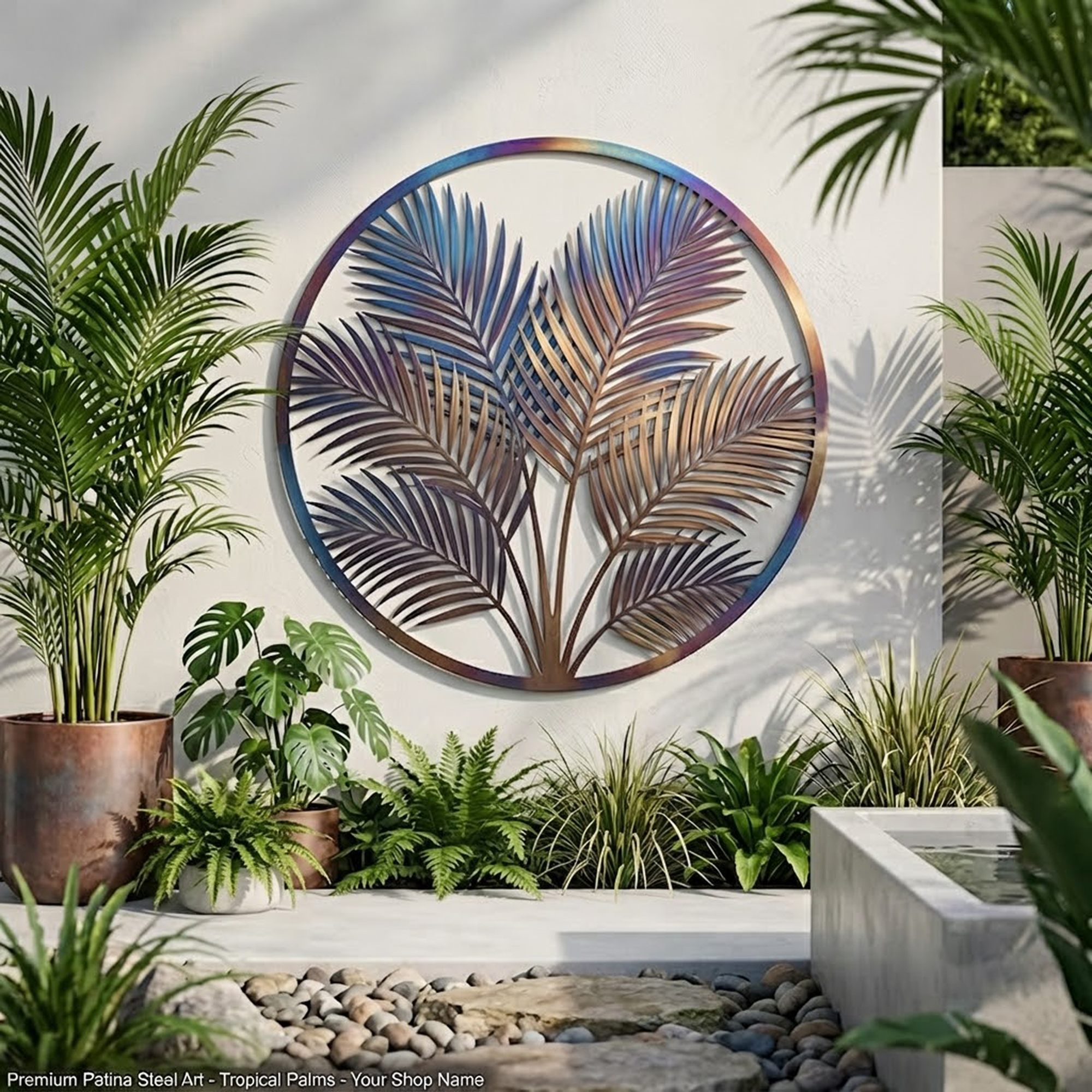 Palm Leaf Metal Wall Art