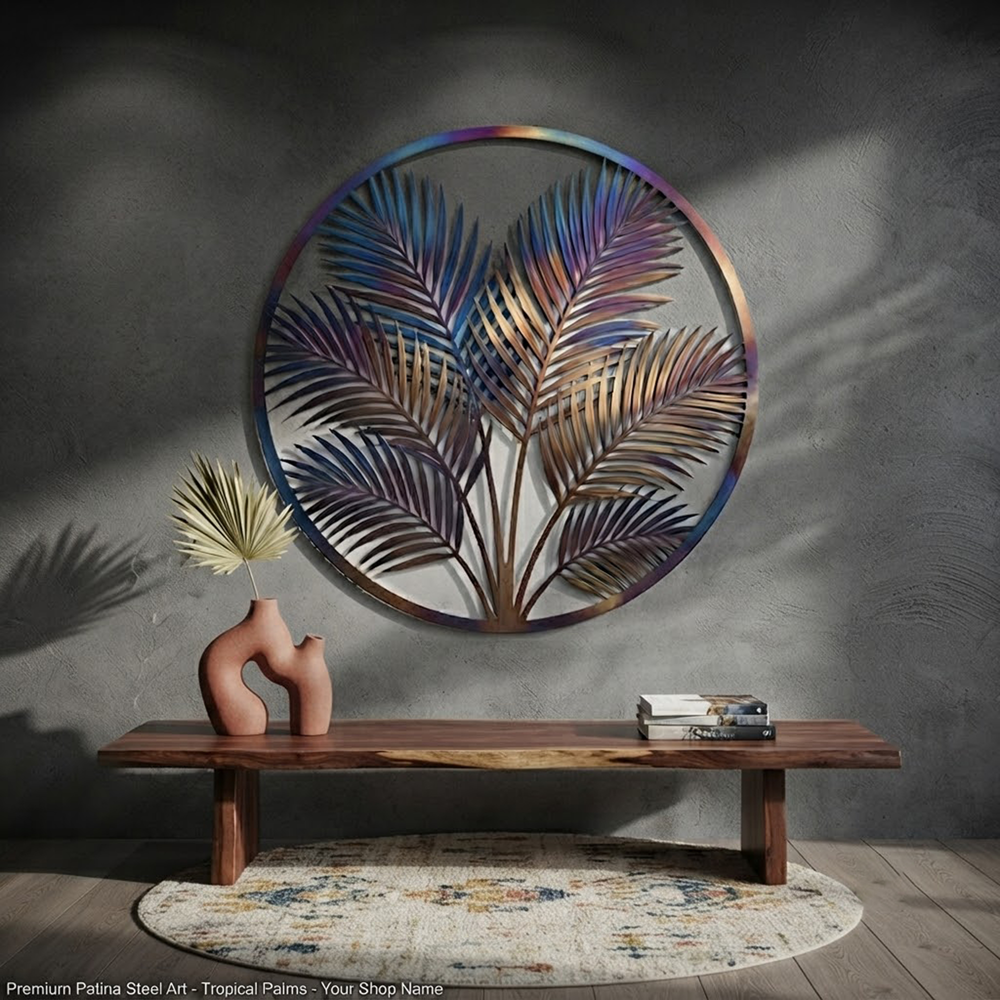 Palm Leaf Metal Wall Art - product view 3