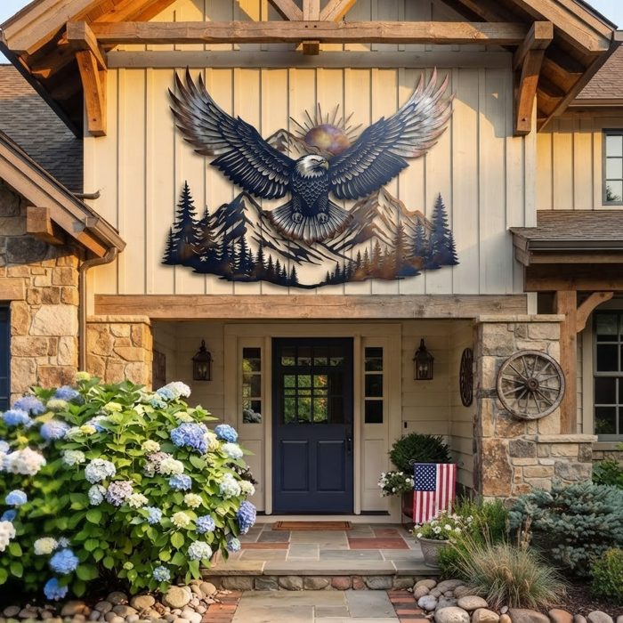 Mountain Eagle Metal Wall Art