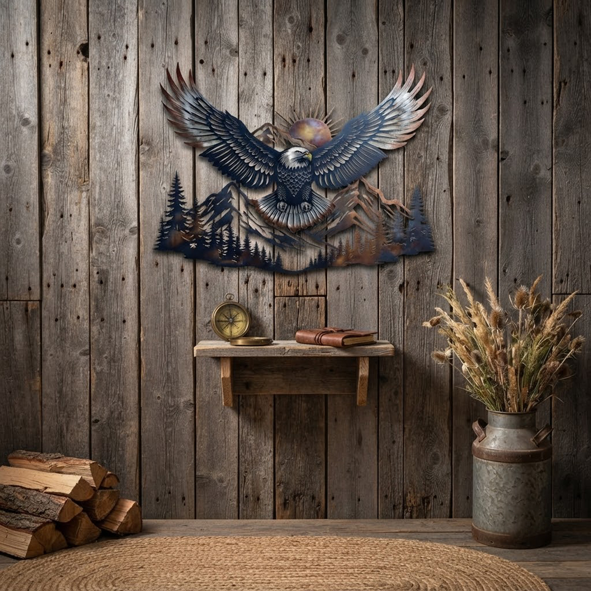 Mountain Eagle Metal Wall Art - product view 2
