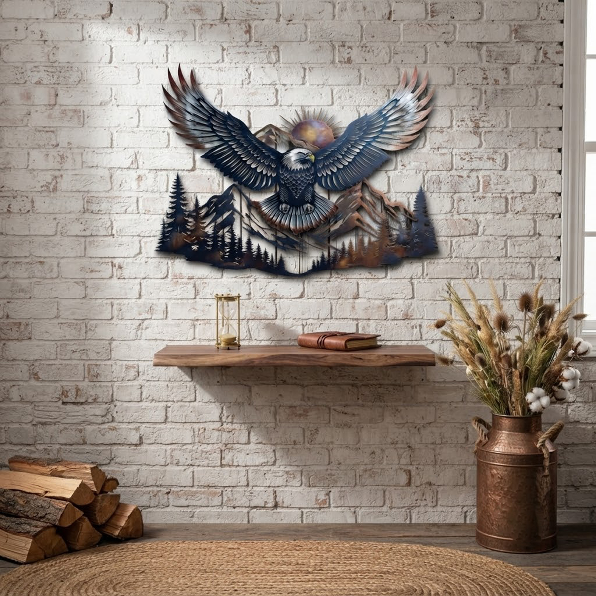 Mountain Eagle Metal Wall Art - product view 3