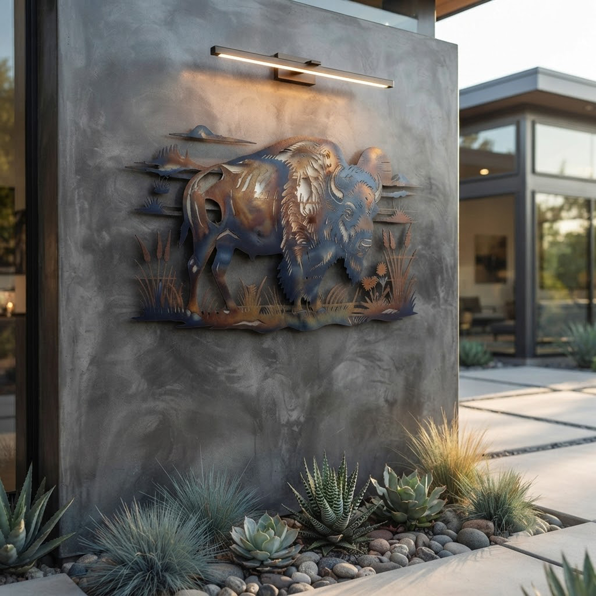 Buffalo Metal Wall Art - product view 2