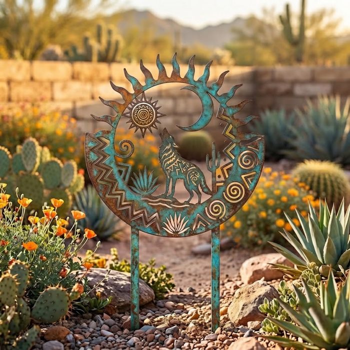 Southwest Wolf Garden Stake