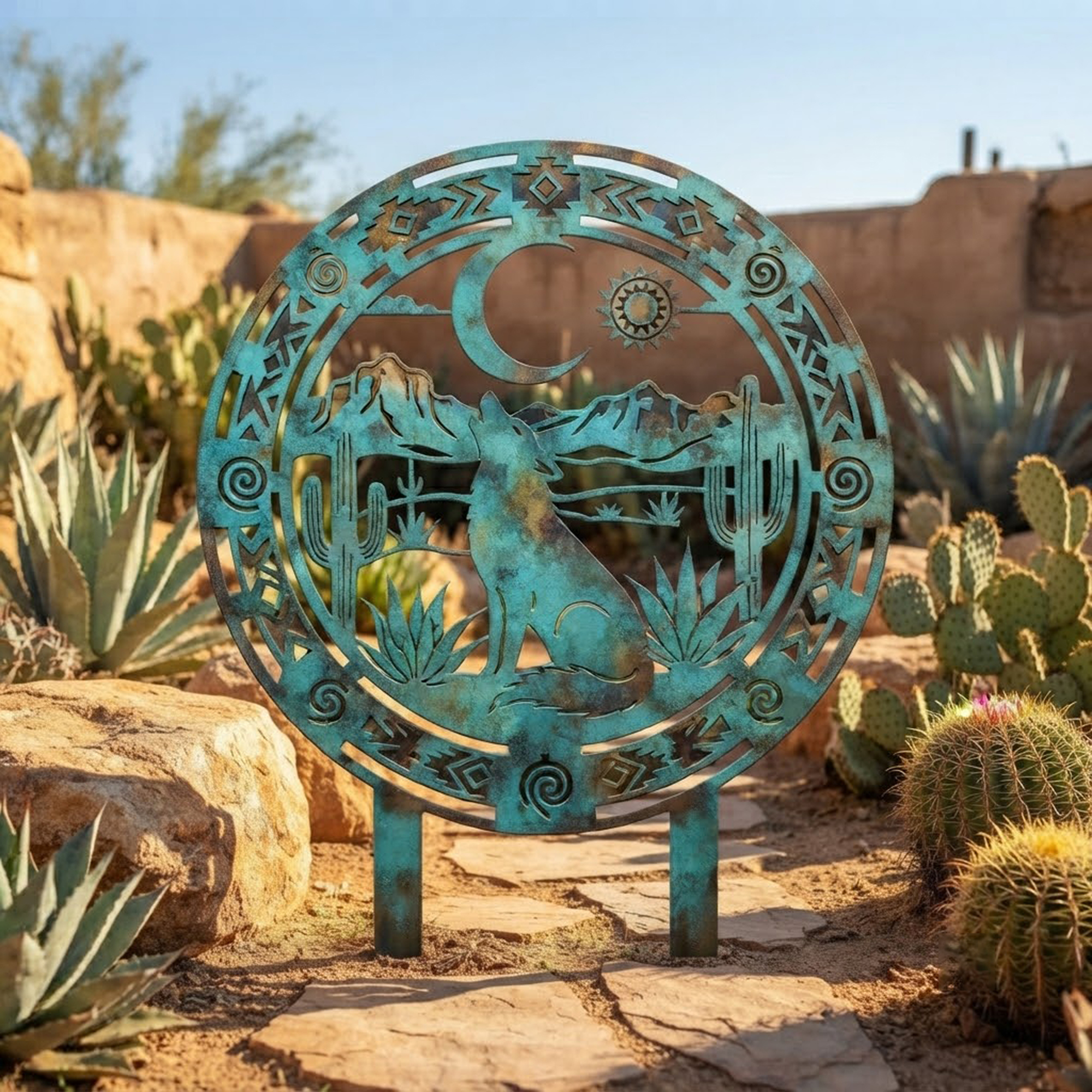 Howling Coyote Garden Stake - product view 2