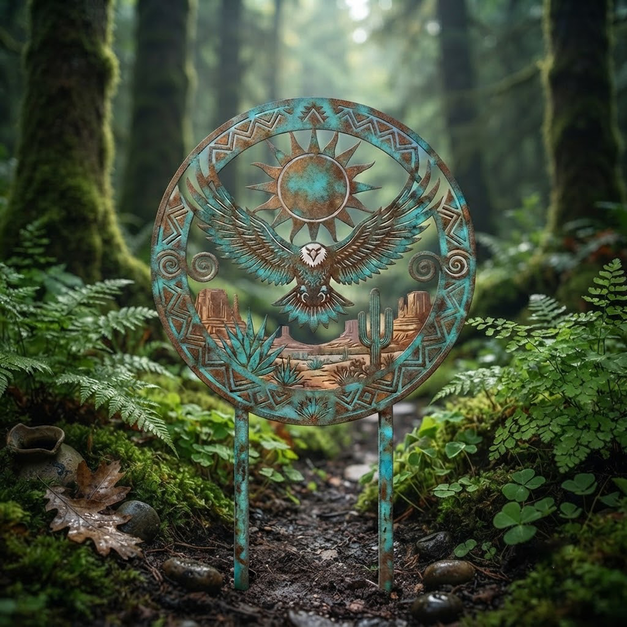 Southwest Eagle Garden Stake - product view 3